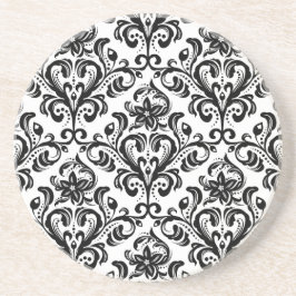 Posavasos De Arenisca Papel pintado floral del damasco