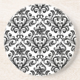 Posavasos De Arenisca Papel pintado floral del damasco