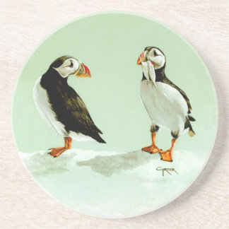 Posavasos De Arenisca Par de pájaros del ataúd antártico