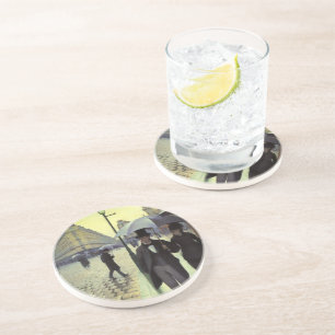 Posavasos De Arenisca París, calle lluviosa de Gustave Caillebotte