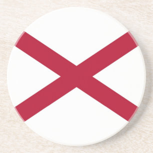 Posavasos De Arenisca Pascua con bandera de Alabama, Estados Unidos