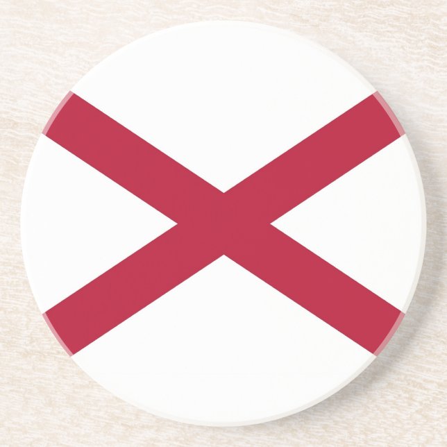 Posavasos De Arenisca Pascua con bandera de Alabama, Estados Unidos (Frente)
