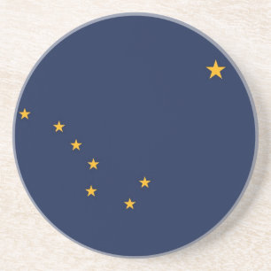 Posavasos De Arenisca Pascua con bandera de Alaska, Estados Unidos