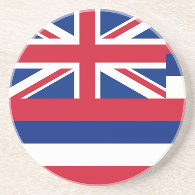 Posavasos De Arenisca Pascua con bandera de Hawaii, Estados Unidos (Frente)