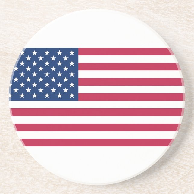 Posavasos De Arenisca Pascua con bandera de los Estados Unidos (Frente)