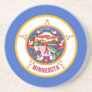 Posavasos De Arenisca Pascua con bandera de Minnesota, Estados Unidos