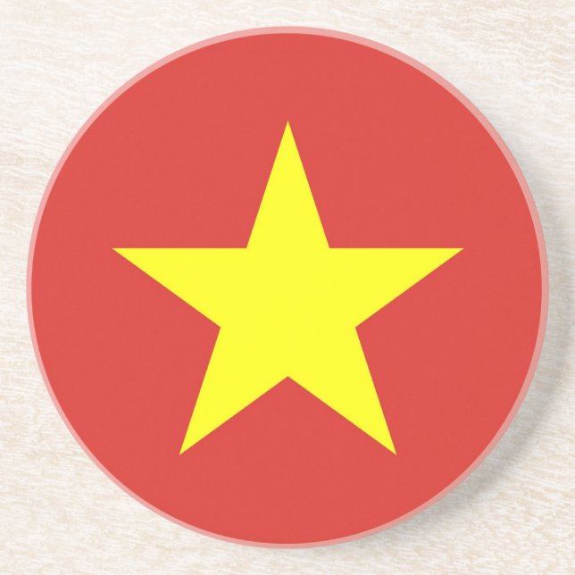 Posavasos De Arenisca Pascua con bandera de Vietnam (Frente)
