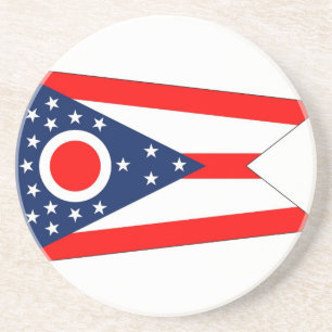 Posavasos De Arenisca Pascua con bandera del Ohio, Estados Unidos