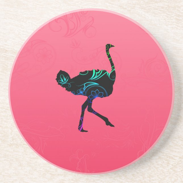 Posavasos De Arenisca Pascua de avestruz (Frente)