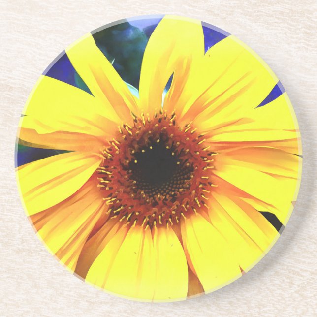 Posavasos De Arenisca Pascua de bebida de arenisca de girasol (Frente)
