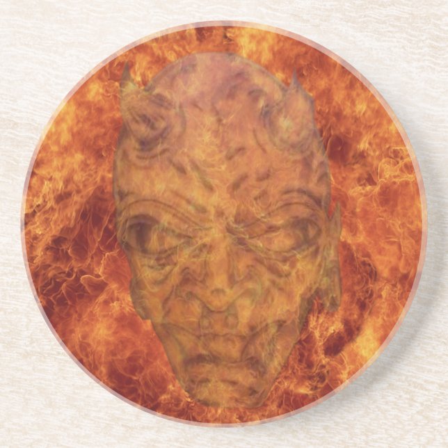Posavasos De Arenisca Pascua de Demonio de Fuego (Frente)