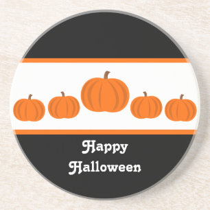 Posavasos De Arenisca Pascua de la fila de calabazas Halloween
