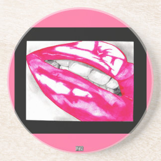 Posavasos De Arenisca Pascua de los labios calientes (rosado)
