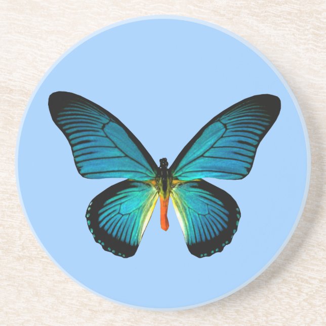 Posavasos De Arenisca Pascua de mariposa azul (Frente)