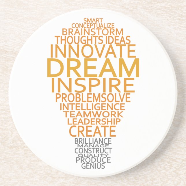 Posavasos De Arenisca Pascua de personalizado de bombilla inspiradora (Frente)