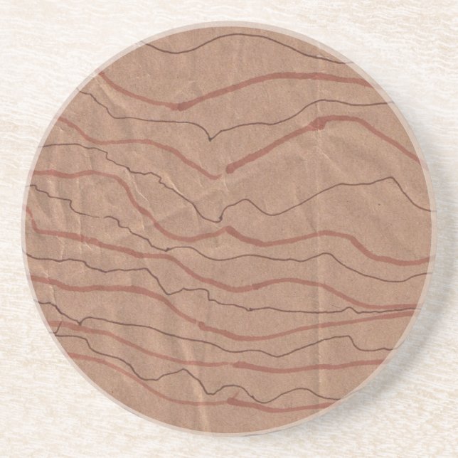 Posavasos De Arenisca Pascua de piedra arenisca con diseño marrón (Frente)