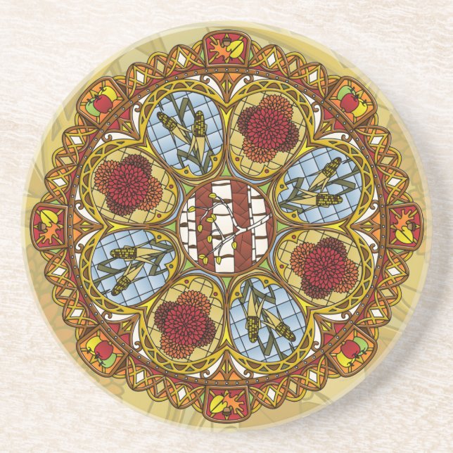 Posavasos De Arenisca Pascua de piedra arenisca de otoño (Frente)