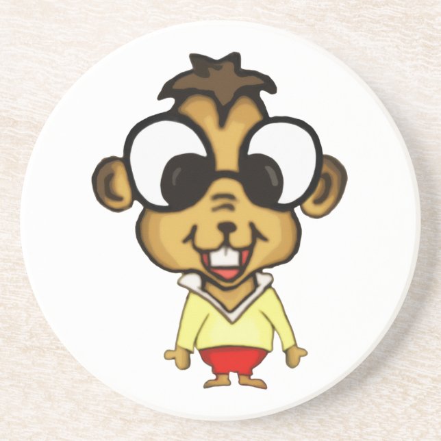 Posavasos De Arenisca Pascua miope de Chipmunk (Frente)