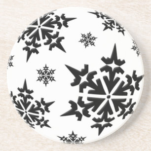 Posavasos De Arenisca Pascua navideña con copos de nieve
