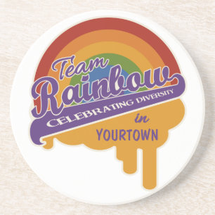Posavasos De Arenisca Pascua personalizado arcoiris