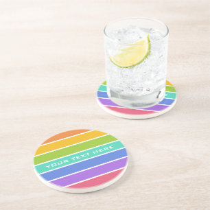 Posavasos De Arenisca Pascua personalizado de colores arcoiris