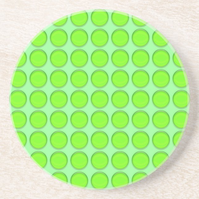 Posavasos De Arenisca Pascua - Puntos verdes sobre fondo verde (Frente)