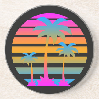 Posavasos De Arenisca Pascua Retro de Palmeras de Corey Tiger 80