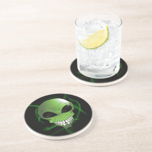 Posavasos De Arenisca Pascua verde alienígena para beber arena
