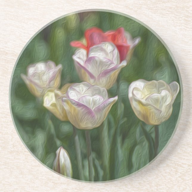 Posavasos De Arenisca Pastel Tulips (Frente)