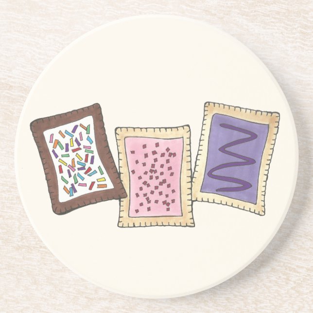 Posavasos De Arenisca Pasteles de tostadora Desayuno Desayuno Pastelería (Frente)