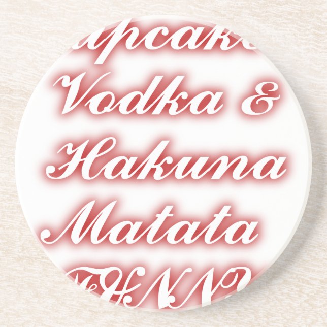 Posavasos De Arenisca Pasteles rojos Vodka Hakuna Matata FUNNY. (Frente)
