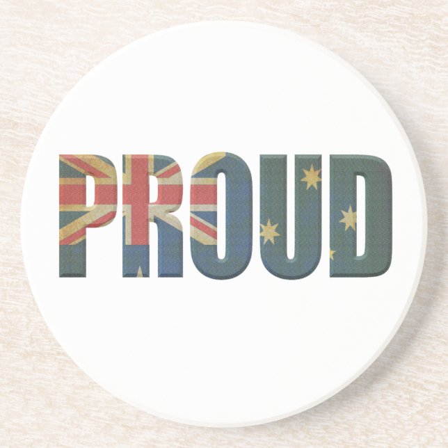 Posavasos De Arenisca Patriótico Orgulloso Australiano (Frente)