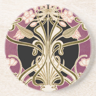 Posavasos De Arenisca Patrón Art Nouveau #2