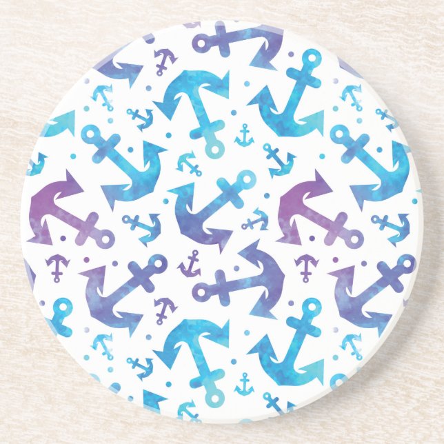 Posavasos De Arenisca Patrón de anclaje de tinta 2 (Frente)