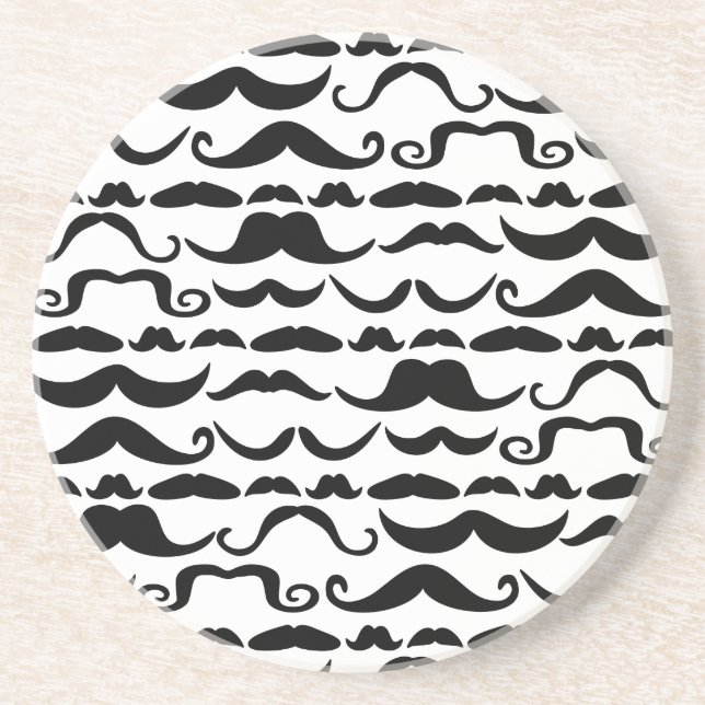 Posavasos De Arenisca Patrón de Bigote (Frente)
