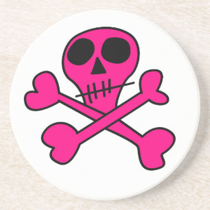 Posavasos De Arenisca Patrón de Calavera y Huesos Cruzados