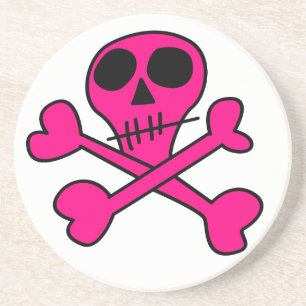 Posavasos De Arenisca Patrón de Calavera y Huesos Cruzados