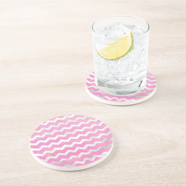 Posavasos De Arenisca Patrón de Candy Chevon de algodón (Lado)
