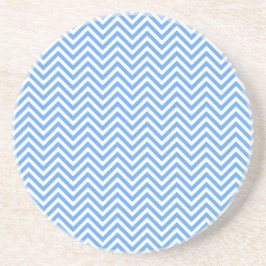 Posavasos De Arenisca Patrón de cheurón azul Zigzag