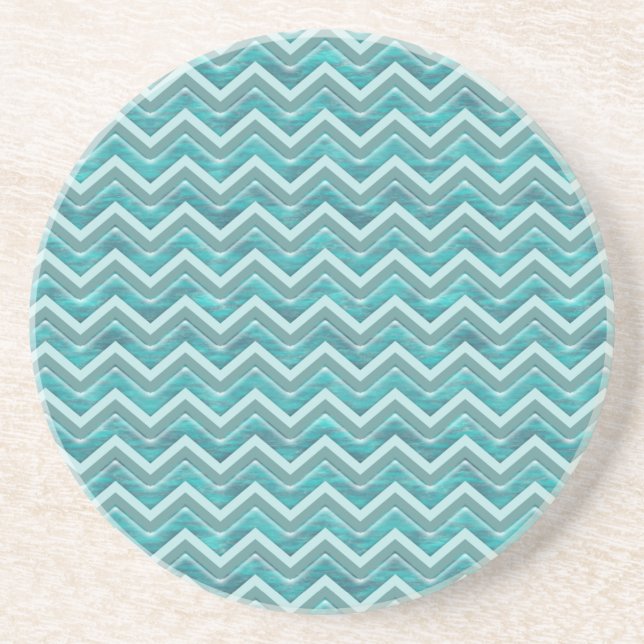 Posavasos De Arenisca Patrón de Chevron Purpurina de agua (Frente)
