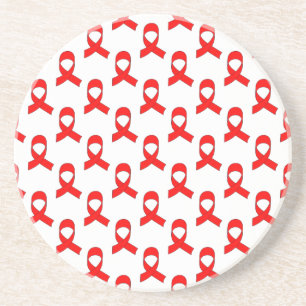 Posavasos De Arenisca Patrón de cinta roja