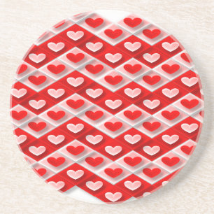 Posavasos De Arenisca Patrón de corazón de amor