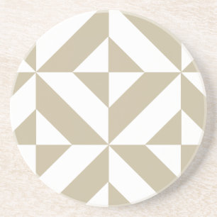 Posavasos De Arenisca Patrón de cubo de deco geométrico de arcilla