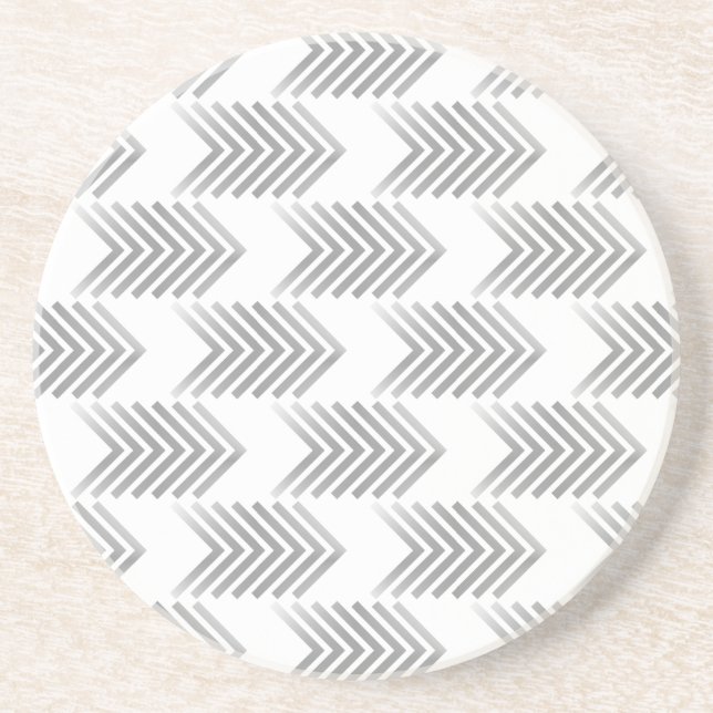 Posavasos De Arenisca Patrón de flecha tribal gris (Frente)