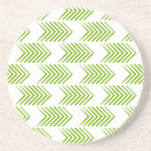 Posavasos De Arenisca Patrón de flecha tribal verde