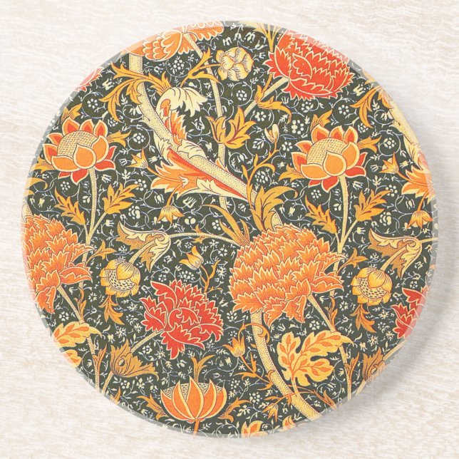 Posavasos De Arenisca Patrón de fondo de escritorio de William Morris Cr (Frente)