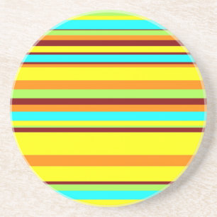 Posavasos De Arenisca Patrón de franja de diseño personalizado colorido