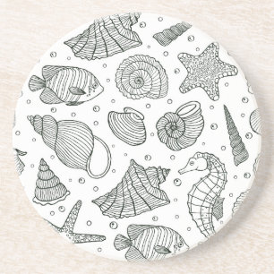 Posavasos De Arenisca Patrón de habitantes oceánicos 3