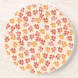 Posavasos De Arenisca Patrón de Hojas de Otoño