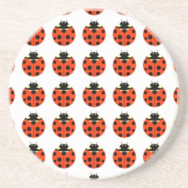 Posavasos De Arenisca patrón de ladybug (Frente)